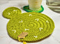 Light green cactus crochet centerpiece to glow up your table