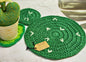 Bright green cactus crochet centerpiece to glow up your table