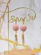 Handcrafted micro crochet pink pearls paired with unique, high lustre pink-gold Pipa pearls. Styled with 18K gold-plated studs.