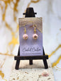 Handcrafted 9mm 'Edison Crochet Pearl' earrings. Styled with 18K gold-plated 'lantern' hooks.