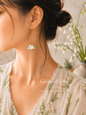 Handcrafted micro crochet Lily of the Valley blooms earrings crowned with luminous 5–6mm freshwater baroque pearls and 4–5mm stacked baroque ones. 18K gold-plated tassel earrings. 