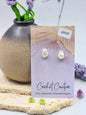 Lustrous 6-8mm freshwater Keshi pearls. Finished with gold vermeil studs. 