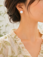Luminous 11mm 6A-grade flawless Mabe pearls earrings. Exceptional lustre, smooth surface, and timeless appeal. Gold vermeil studs. 