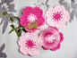 Set of 4 Sakura crochet coasters in two pink tones 