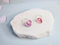 Handcrafted micro-crochet seashell rings with flawless 6-7mm freshwater pink pearls on 14K gold-plated adjustable band