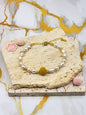 Handcrafted “gold crochet pearl” bracelet inspired by luminous South Sea pearls. Beautifully framed by 5–6mm high lustre, flawless teardrop-shaped pearls. Styled with 18K gold-plated bead accents and clasp.