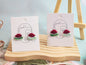 Two pairs of handcrafted watermelon micro-crochet earrings in 18K gold-plated ear studs